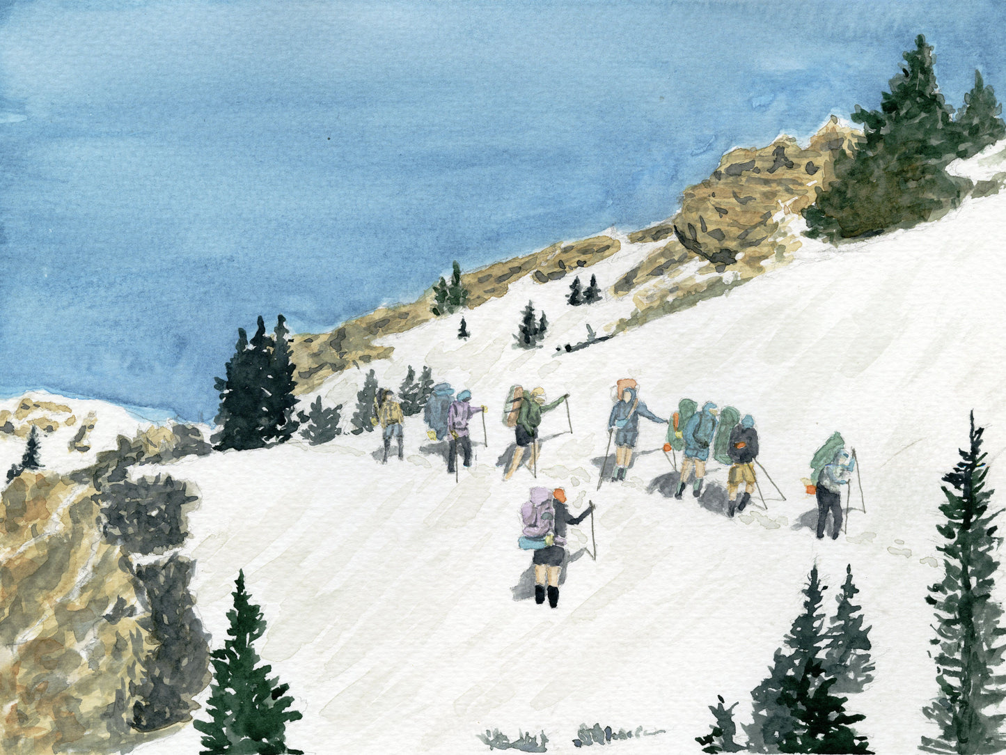 Snowslide - 9"x 12"
